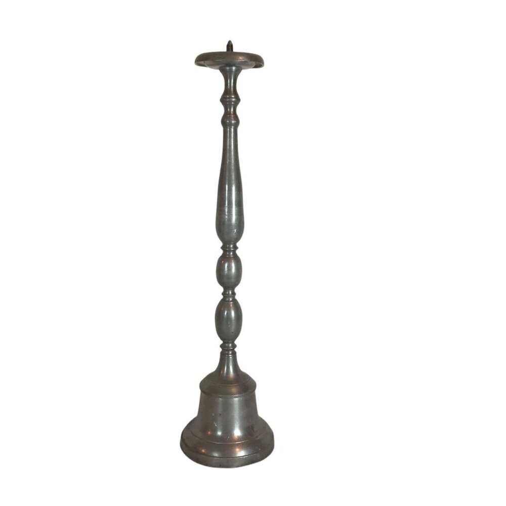 Vintage Pewter Candle Stick Holder 21" Tall